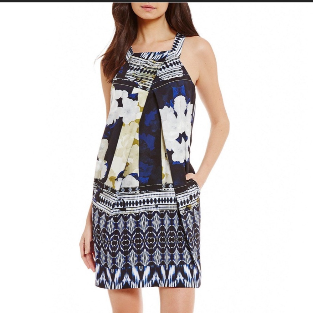 Antonio Melani Nuri sleeveless mixed media dress - Picture 1 of 4